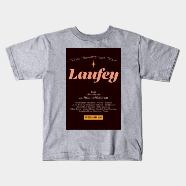 Laufey Bewitched Tour maroon Poster Kids T-Shirt by Nazarena De Santis